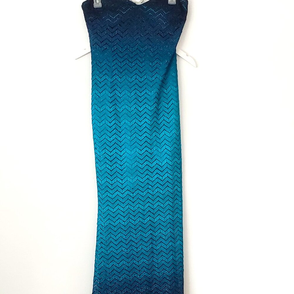 Mermaid Prom Sparkly Ombre Strapless Dress Juniors 5